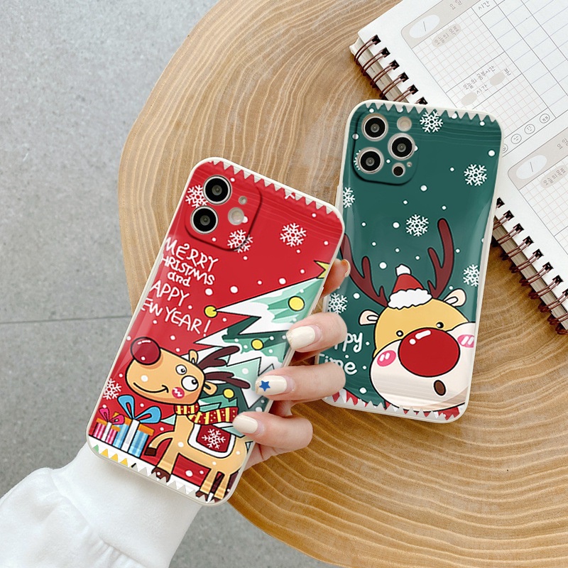 Ốp lưng iphone vỏ kẹo tuần lộc 6/6splus/7/7plus/8/8plus/x/xr/xs/11/12/13/14/pro/max/plus/promax cạnh vuông bảo vệ camera