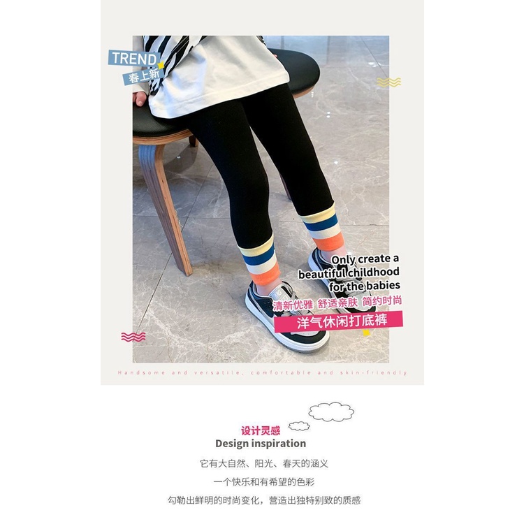 Quần Legging Lót Nhung Giữ Ấm Thoải Mái Dễ Phối Đồ Thời Trang Xuân Thu Cho Bé Gái