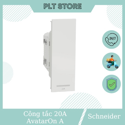 Công tắc 2 cực 20A, size S Schneider M3T31_D20N_WE dòng AvatarOn A