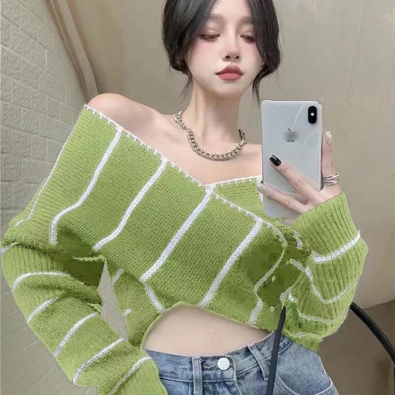 IELGY Áo Dệt Kim Trễ Vai Phong Cách Phương Tây Thời Trang Cho Nữ