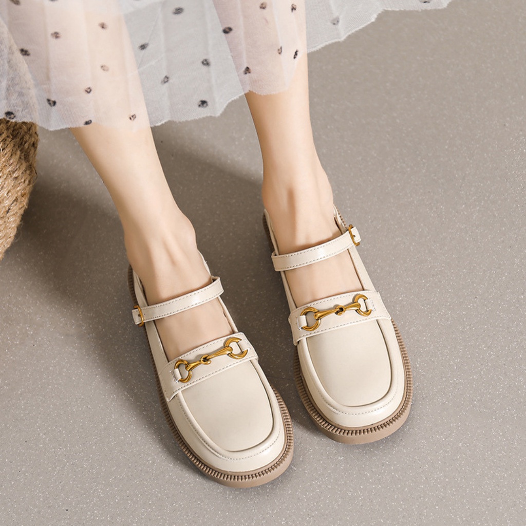 Giày búp bê nữ Mary Jane đế cao  phong cách Hàn Quốc da mềm đi êm chân mẫu mới nhất