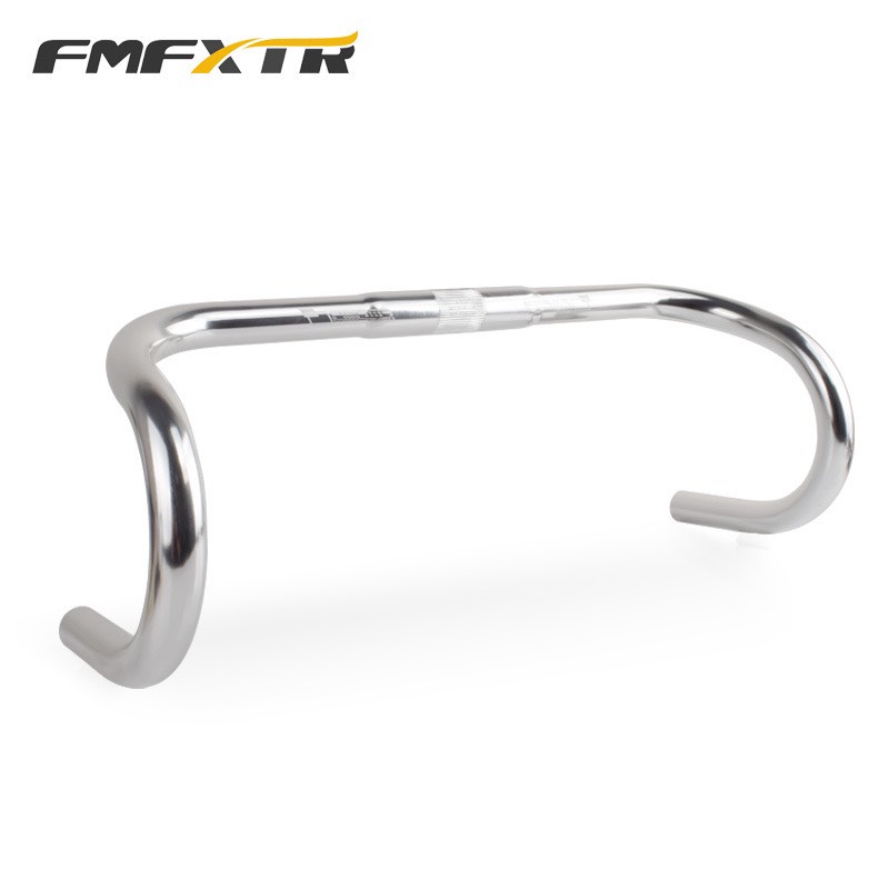 màu bạc-ghi đông xe đạp lòng chảo tay lái sừng bò cho xe Fixed Gear 25.4mm