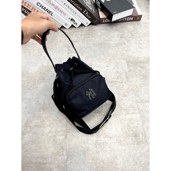TÚI BUCKET MLB LOGO NY ĐEN FULL MẠC TAG