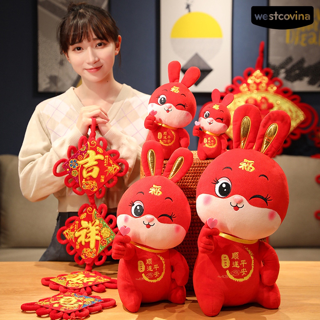 [Hot]☃Thỏ Nhồi Bông Ba Chiều Trang Trí Lễ Hội