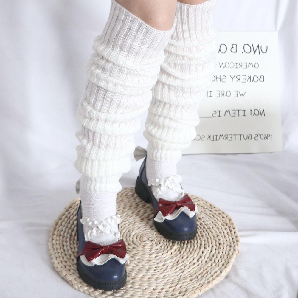 Vỏ Bọc Giày Bốt Dệt Kim Màu Trơn Giữ Ấm Chân Thời Trang Mùa Thu Cho Nữ