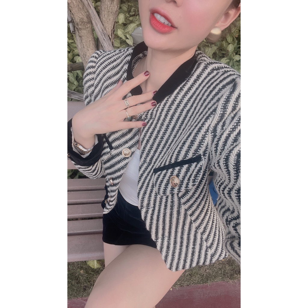 Áo Tweed vằn loại 1 cao cấp, thời trang công sở cao cấp