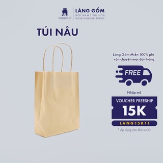 Túi giấy kraft có quai cao cấp, giấy dày, cứng cáp, sang trọng, dùng để đóng gói sản phẩm - LÀNG GỐM