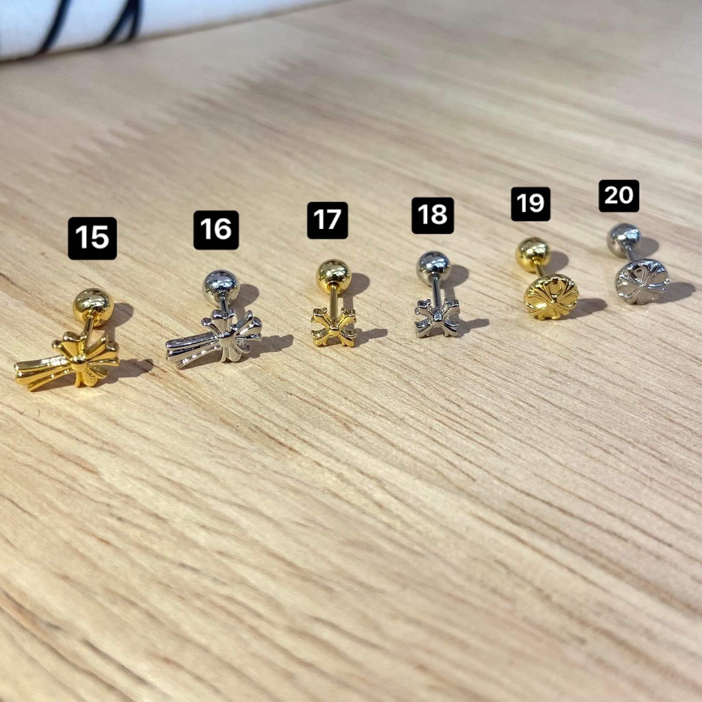 Khuyên tai nụ nam nữ 1 CHIẾC mạ bạc thái