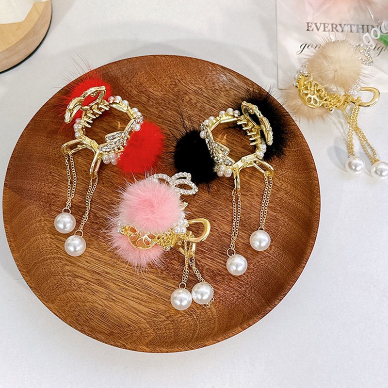 Kẹp Tóc Hình Thỏ Tua Rua Đính Ngọc Trai Dễ Thương Cho Bé Gái timetunnel