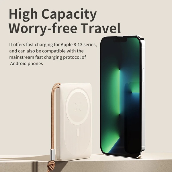 Pin sạc dự phòng không dây từ tính magensafe Rockspace P89 10000mAh hỗ trợ sạc nhanh 20W