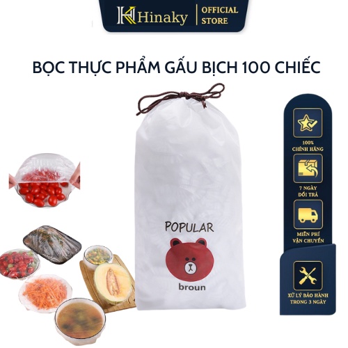 Màng Bọc Thực Phẩm KHPN Bọc Thực Phẩm Gấu Túi 100 Chiếc