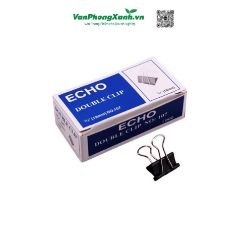 Kẹp sắt đen Echo 19mm (Hộp) - HD