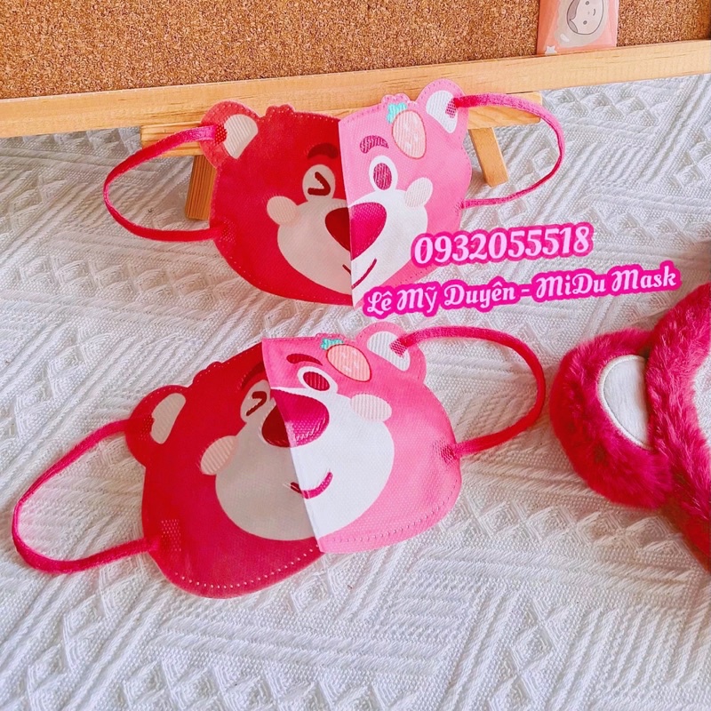 Túi 10 Cái Khẩu Trang 3D Mặt Gấu Lotso Cute Cho Người Lớn Và Trẻ Em