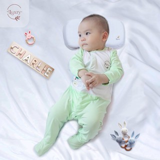 Body liền tất phối màu Luxry chất liệu vải sợi tre mềm mịn, thoải mái cho bé sơ sinh đến 1 tuổi