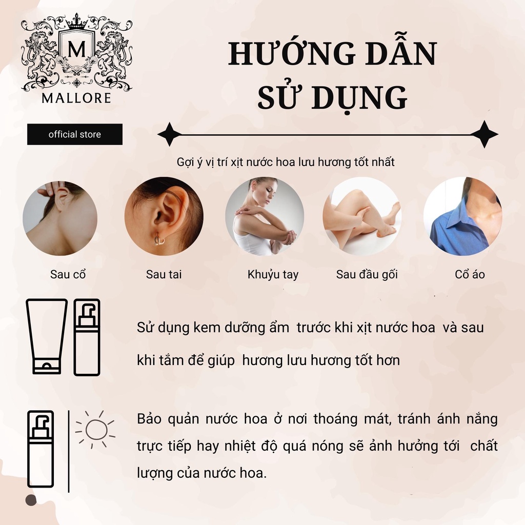 Nước hoa nữ Mallore Cute Stileto ngọt ngào, quyến rũ, sang trọng. Nước hoa mini gợi cảm 3ml dạng xịt tiện lợi