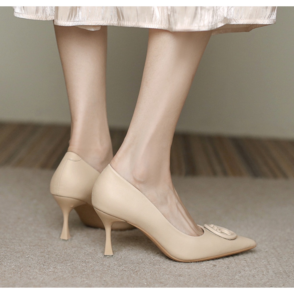 Giày Nữ Cao Cấp , Giày Cao Gót Nữ Mũi Nhọn, Đế Nhọn Cao 6p Charm Cao Cấp, Kiểu Dáng Trẻ trung- DA782