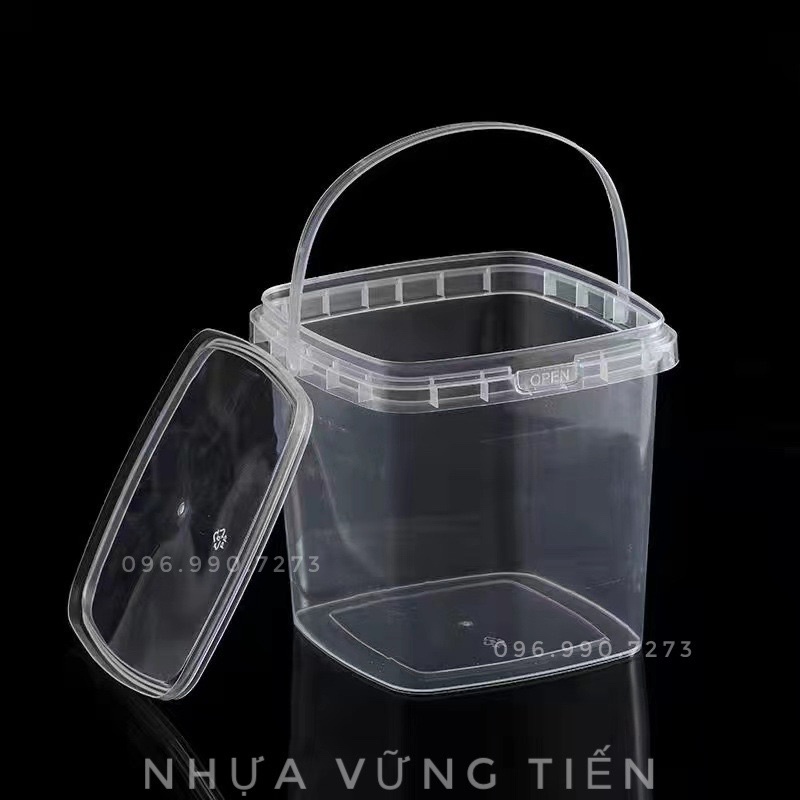 20 Chiếc Xô VUÔNG 500ml Quai xách, xô nhựa bánh kẹo , xô quai xách trà sữa, xô đựng đồ chơi quà tặng giá rẻ