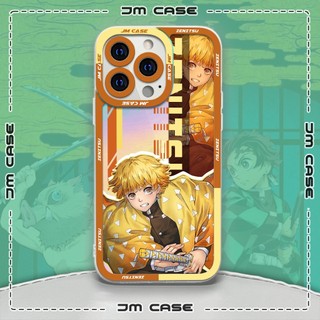 Ốp lưng iphone samsung xiaomi oppo cạnh vuông JMCase Zenitsu Hologram Anime Manga Kimetsu No Yaiba