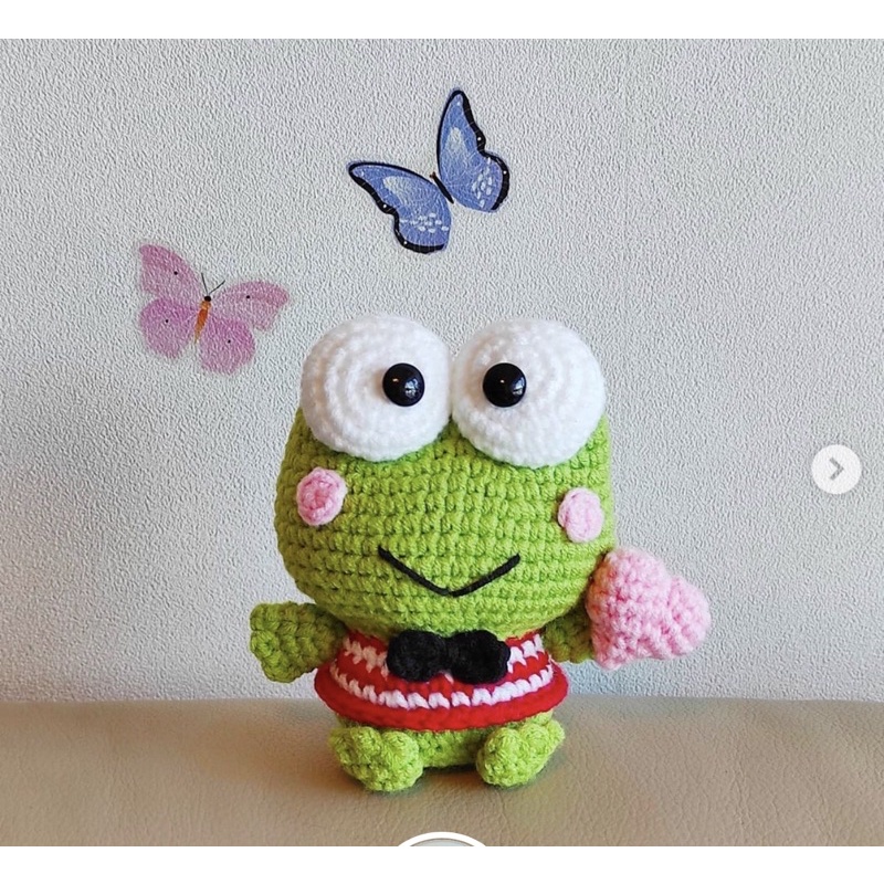 Móc Khoá Con Ếch Nhồi Bông Bằng Len Làm Quà Tặng - Thú Bông Len Handmade Đan Móc Thủ Công Bằng Tay