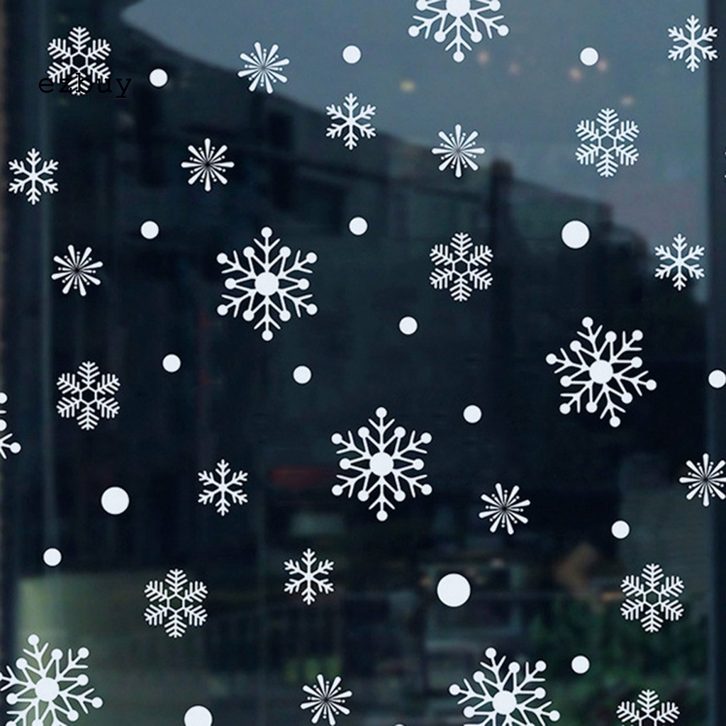 Bộ 2 Miếng Dán Cửa Sổ Bằng PVC Chống Nước Họa Tiết Bông Tuyết Giáng Sinh Độc Đáo Trang Trí Nhà Cửa