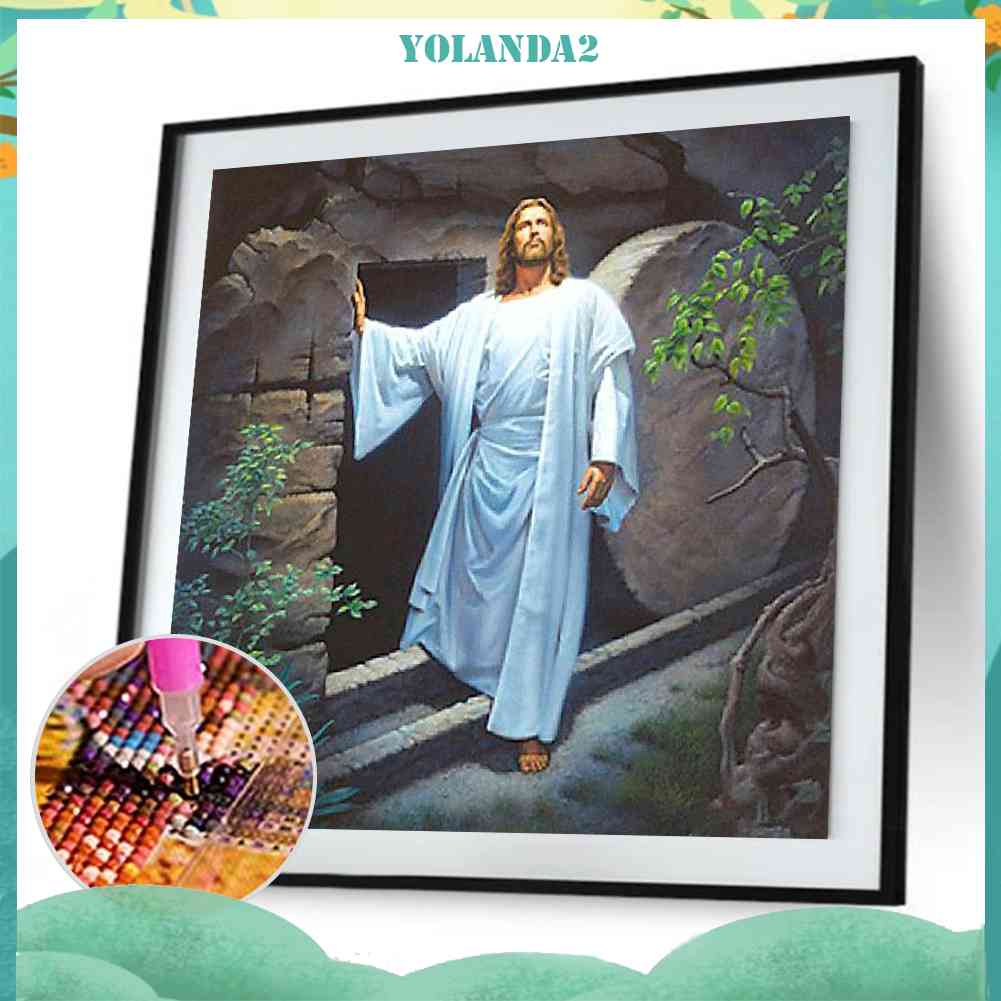 Tranh Đính Đá Kim Cương Toàn Bộ 5D DIY Hình Vẽ Chúa Jesus