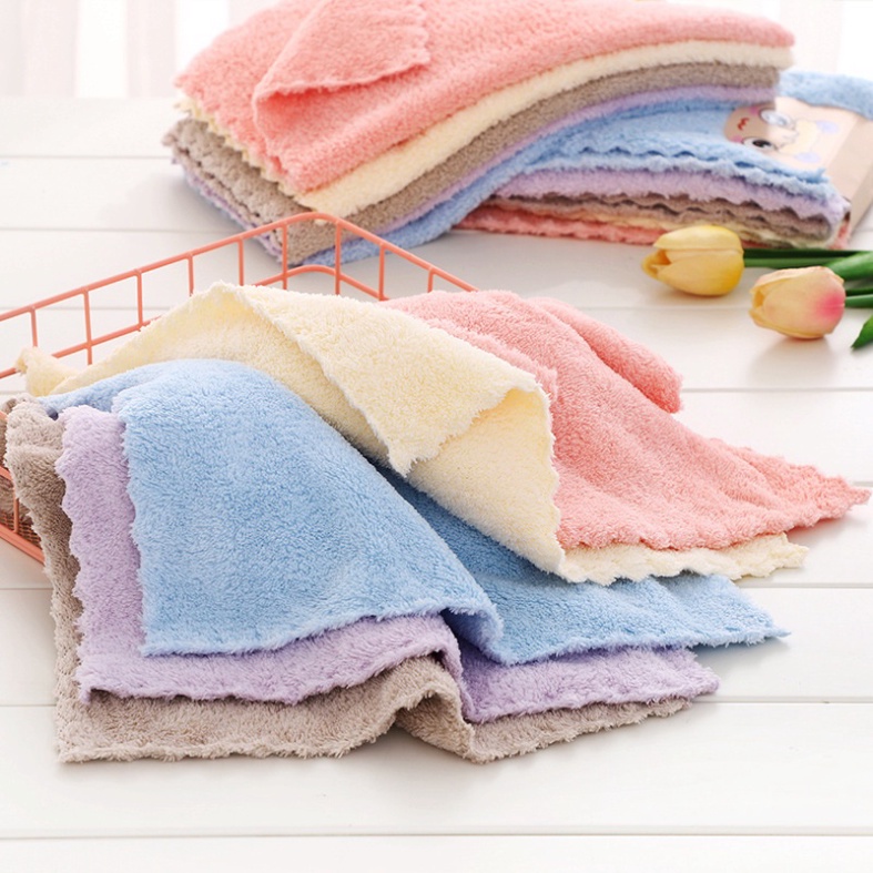 Combo 5 khăn lau đa năng thấm hút cotton kích thước 30x30 - giao màu ngẫu nhiên