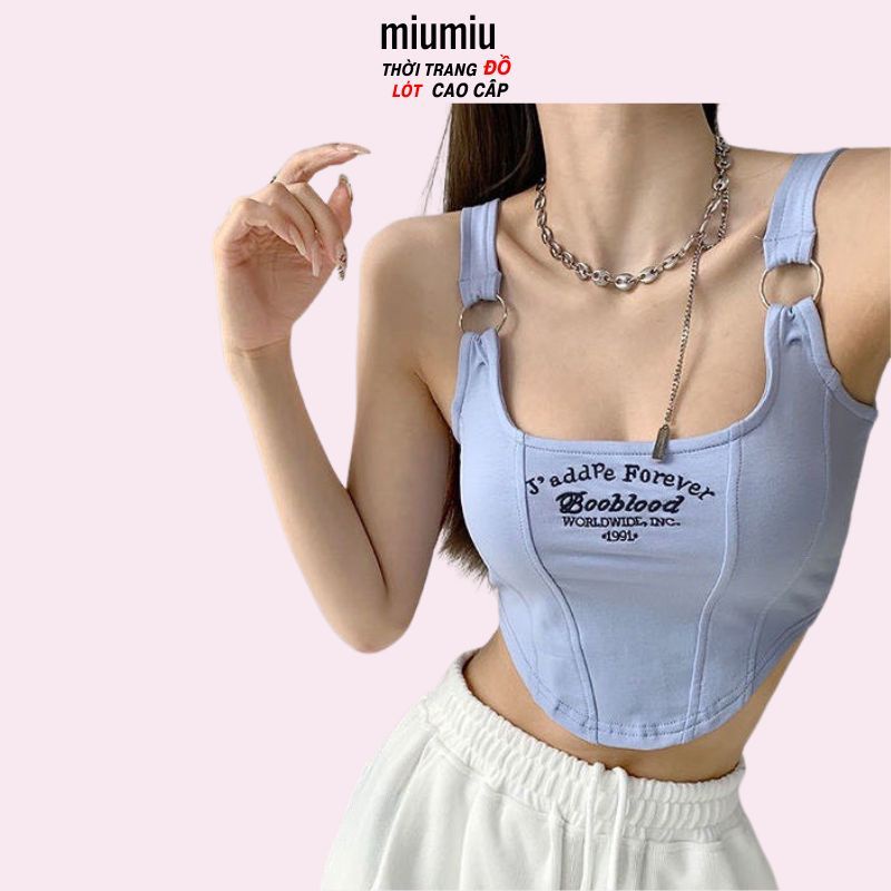 Áo Bra 2 Dây Cổ Vuông Thêu Chữ Thời Trang Cho Nữ M2310