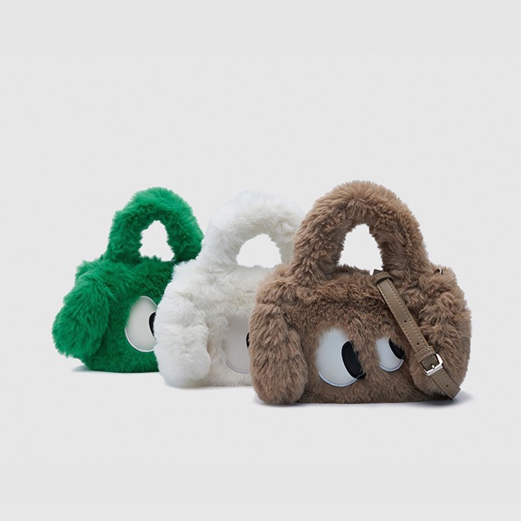 Túi Đeo Chéo Hình Đôi Mắt Hoạt Hình Nhồi Bông Đáng Yêu Dành Cho Nữ