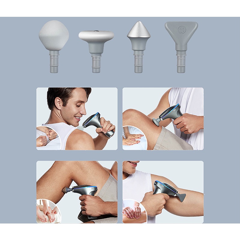 Súng massage SKG F7-E giải phóng axit lactic giúp cơ bắp trên toàn cơ thể.