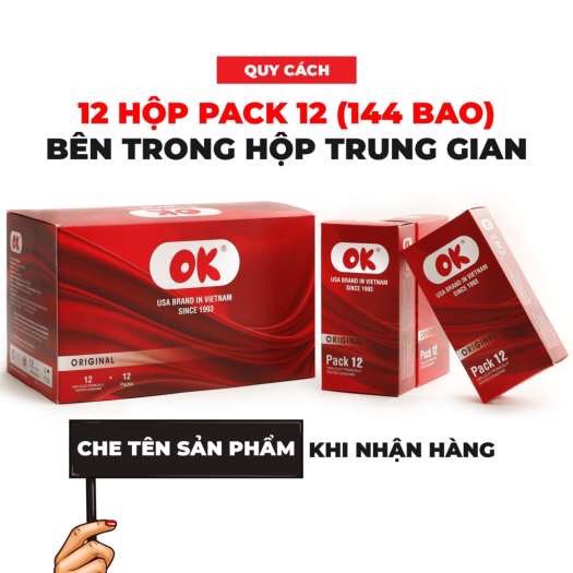 [Chính Hãng] Bao Cao Su OK Original ( Hộp 12 Cái)