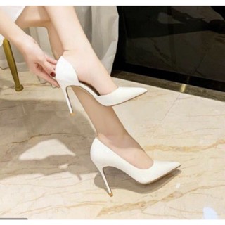 Giày Dép Cao Gót Hở Eo 7P, 9P Da Bóng, Mũi Nhọn, Gót Nhọn ( Đế đỏ)  - Hàng Cao Cấp- Full Size 34-40