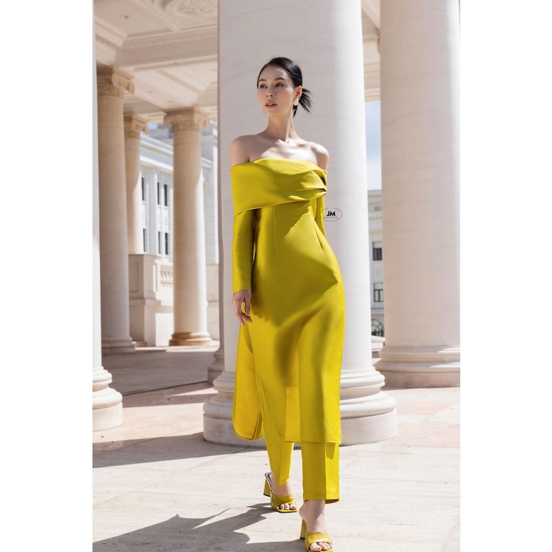 JM Dress Desgin - Áo dài trễ vai xếp ly lệch 2M13.2211TF