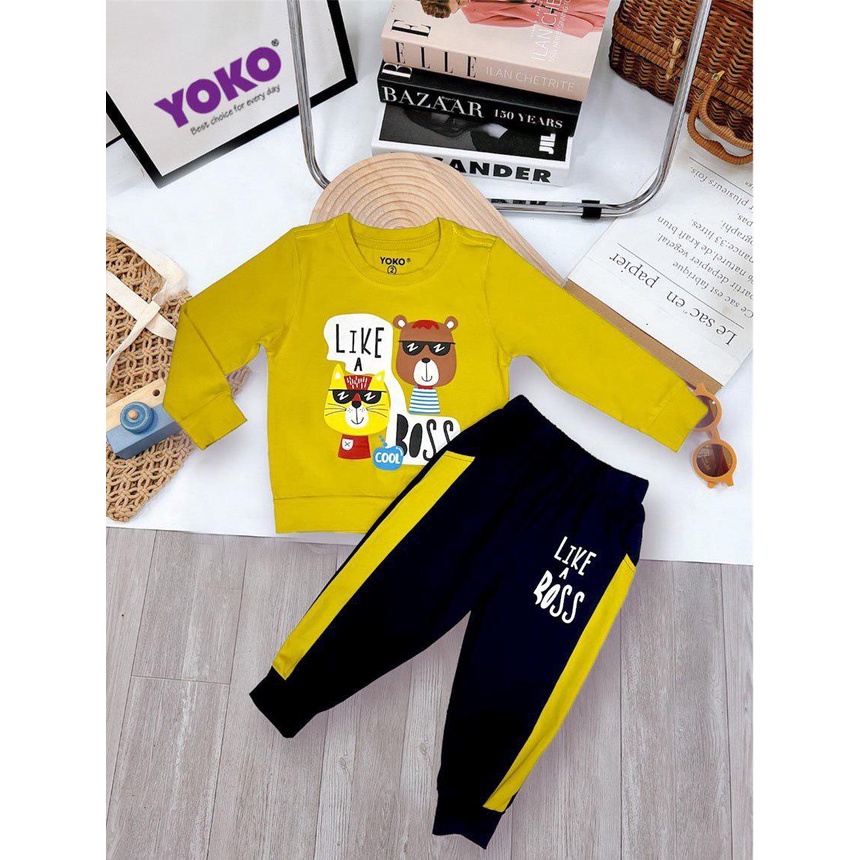 Bộ quần áo dài tay bé trai bé gái YOKO 1-10 tuổi  - 𝐒ó𝐜 𝐁𝐚𝐛𝐲 𝐌𝐎𝐌 𝐀𝐍𝐃 𝐁𝐀𝐁𝐘