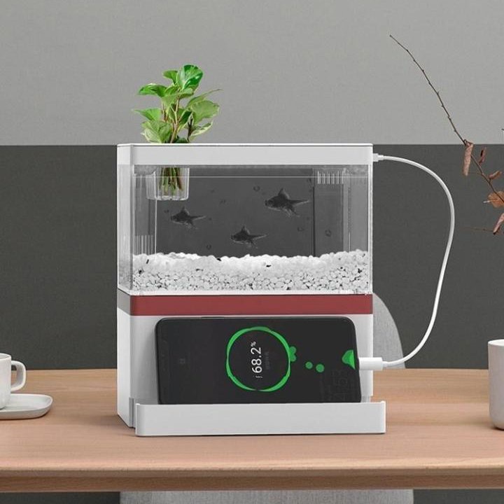 Bể Cá Mini FISH TANK Để Bàn Làm Việc Đa Chức Năng Hồ Thủy Sinh M9