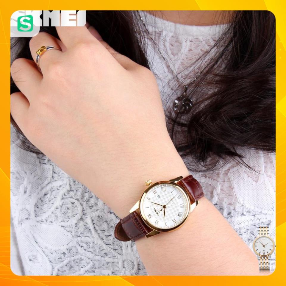 Đồng hồ đôi SKMEI chính hãng 9058 dây da chống nước cao cấp