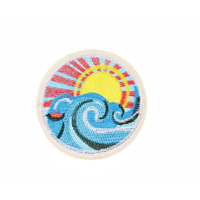 Sticker ủi nhiệt thêu hình logo phong cảnh hoàng hôn độc đáo - Patch ủi quần áo balo H26