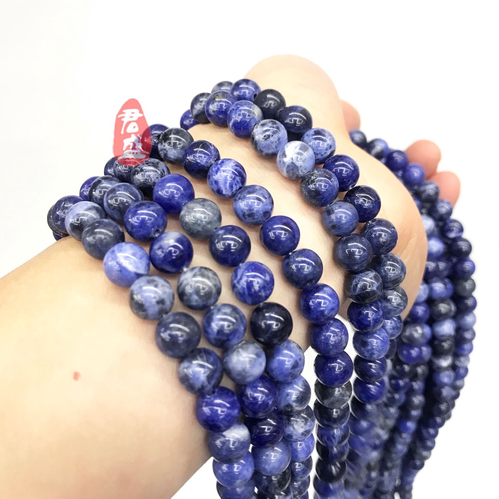 Chuỗi Hạt Đá Sapphire Tự Nhiên Hình Tròn Dùng Làm Trang Sức Diy