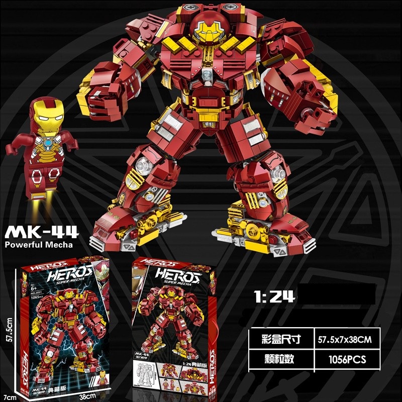 Xếp hình người sắt Hulkbuster Iron man 1065pcs Đồ chơi lắp ráp mô hình robot