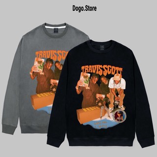 Áo nỉ bông sweater TRAVISSCOSTT Dogo.store , Áo nỉ sweater unisex nam nữ form rộng oversize chất liệu Cotton