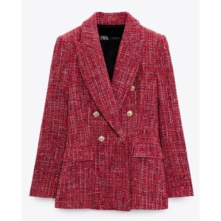 Áo dạ tweed đỏ zr 7553/749+5% shopee