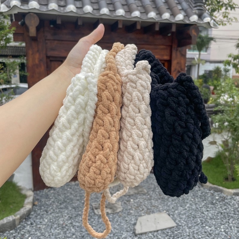Túi đeo chéo Túi xách Túi len handmade cute size trung 25x17cm Crochet bag