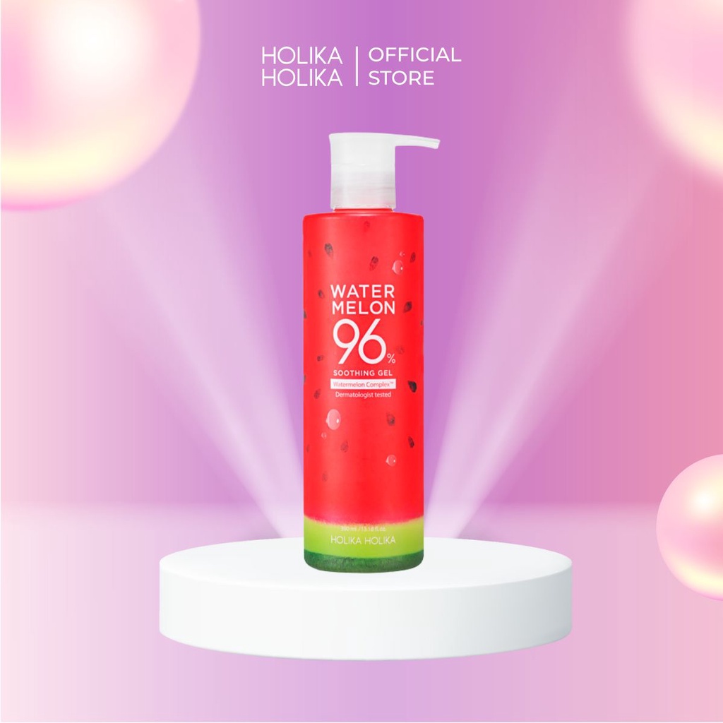 Gel dưỡng da đa năng chiết xuất dưa hấu Holika Holika Watermelon 96% Soothing Gel cấp ẩm làm dịu da 390ml - 7125