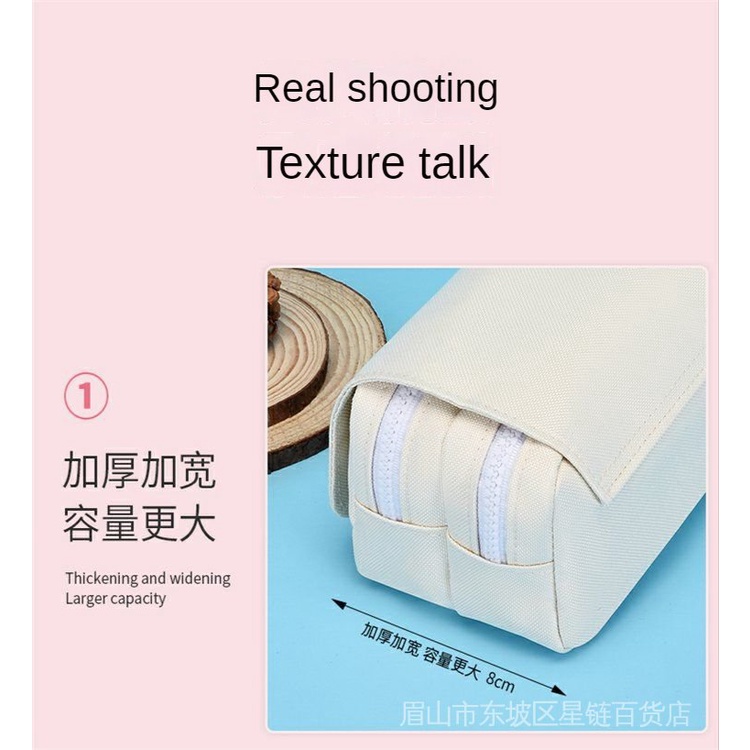 ★Genshin Impact★Túi Đựng Bút Hai Lớp Họa Tiết Hoạt Hình Paimon/Zhongli/ Keqing