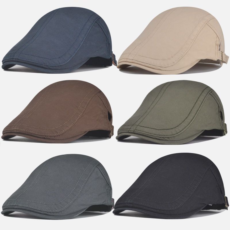 Mũ Beret Vải Cotton Nguyên Chất Thoáng Khí Phong Cách Anh Quốc Cổ Điển Thời Trang Cho Nam Trung Niên