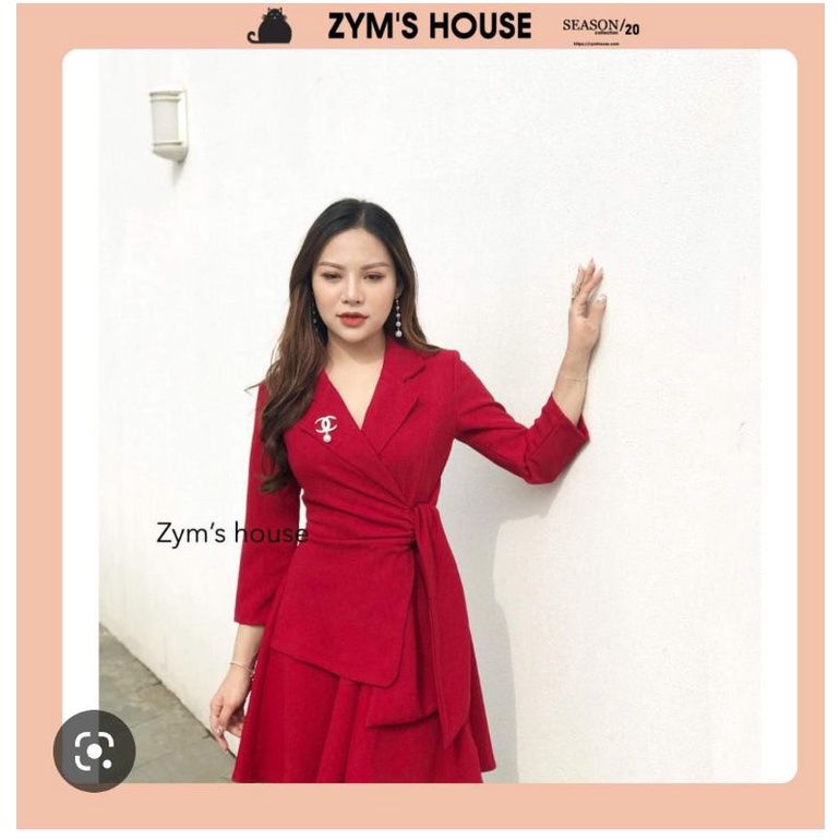 Đầm Nữ Cổ Vest Phối Vạt Eo Zym's House