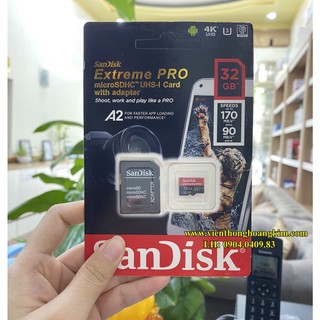 Thẻ nhớ SD 32gb 64gb 128gb tốc độ ghi hình tối đa 90Mb/s Sandisk Extreme Pro-Hàng chính hãng bảo hành 2 năm