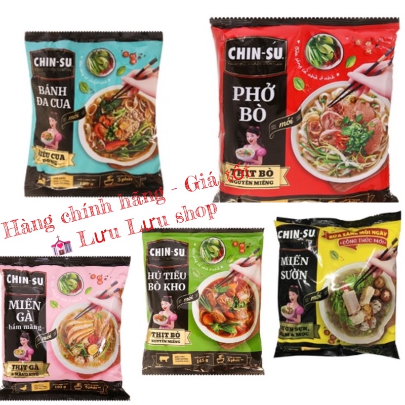 Bộ Chinsu 7 món ăn sáng bánh đa cua/ miến sườn/ hủ tiếu bò kho Chinsu
