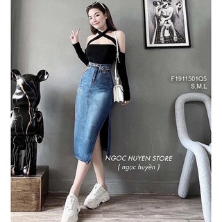 Quần váy ngắn 1 nút lai bầu