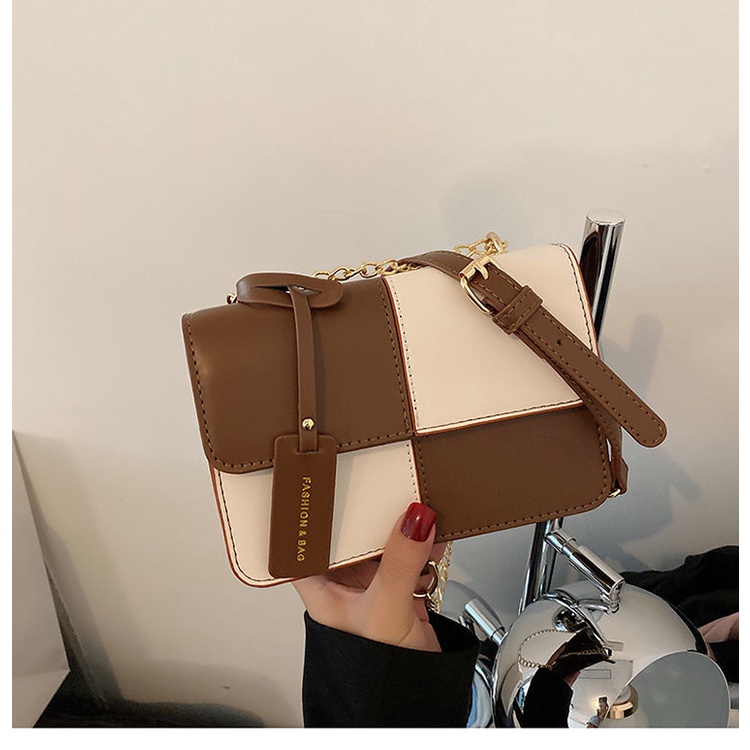 Túi Đeo Chéo Hình Vuông Nhỏ Màu Trắng Đen Phong Cách Hàn Quốc Thời Trang Cho Nữ