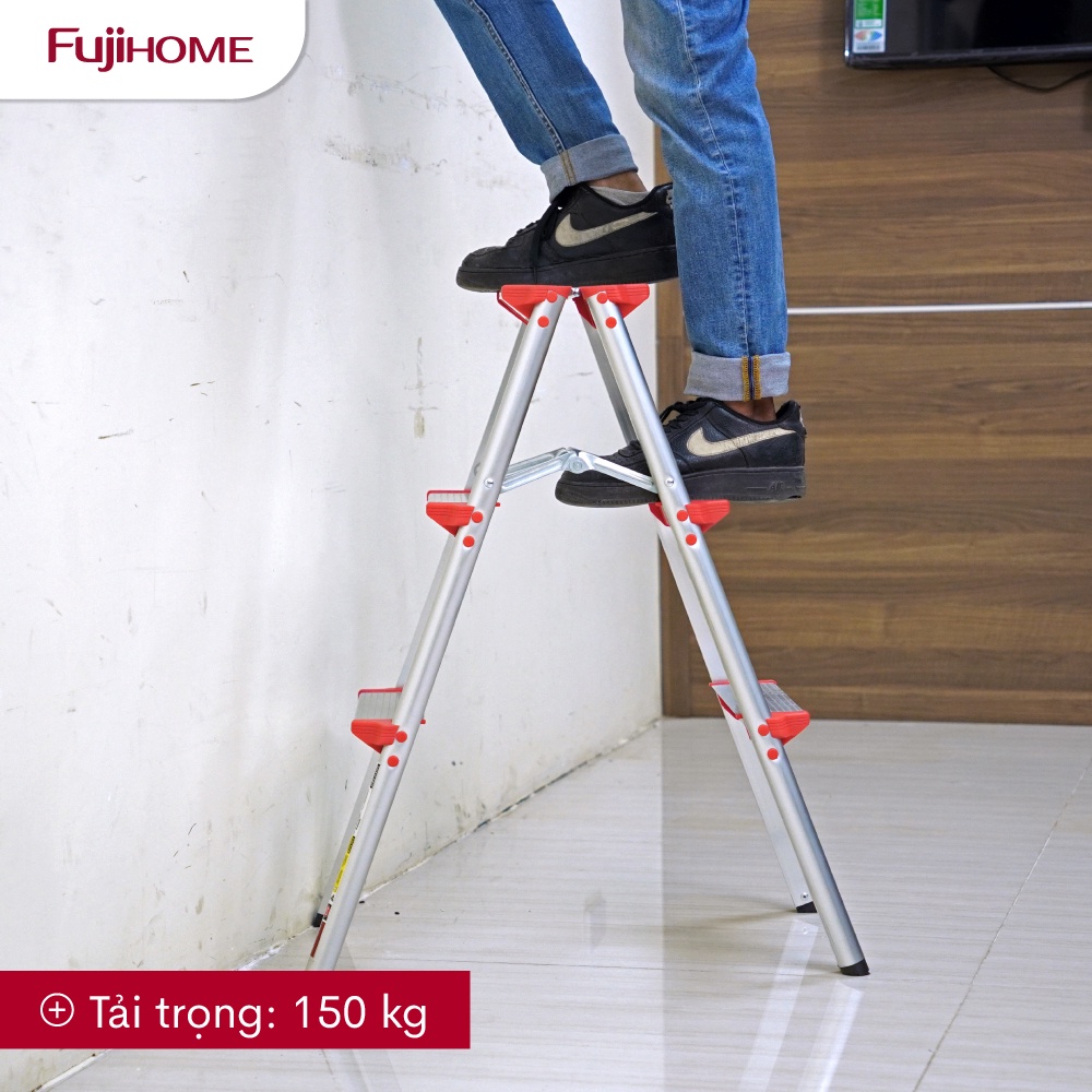 Thang ghế nhôm xếp gọn 3 bậc chữ A  FUJIHOME Nhập Khẩu Nhật Bản step stool ladder